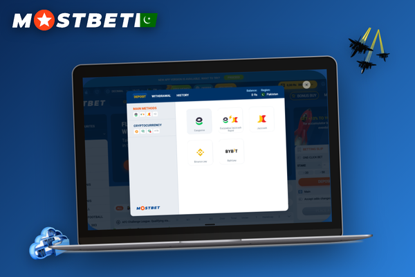 How to deposit in Mostbet cashier interface showing method tiles amount field and promo code input