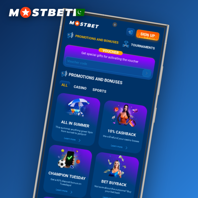 Mostbet deposit bonus illustrated with stacked PKR banknotes and 125% badge